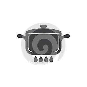 ÃÂ¡ooking pot icon in flat style. Saucepan vector illustration on isolated background. Pan sign business concept photo