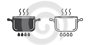 ÃÂ¡ooking pot icon in flat style. Saucepan vector illustration on isolated background. Pan sign business concept photo