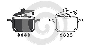 ÃÂ¡ooking pot icon in flat style. Saucepan vector illustration on isolated background. Pan sign business concept photo