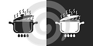 ÃÂ¡ooking pot icon in flat style. Saucepan vector illustration on isolated background. Pan sign business concept photo