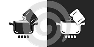 ÃÂ¡ooking pot icon in flat style. Saucepan vector illustration on isolated background. Pan sign business concept photo