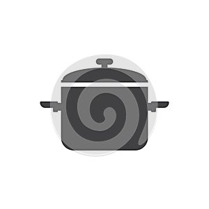 ÃÂ¡ooking pot icon in flat style. Saucepan vector illustration on isolated background. Pan sign business concept photo