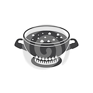 ÃÂ¡ooking pot icon in flat style. Saucepan vector illustration on isolated background. Pan sign business concept photo