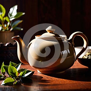 Oolong tea, Black chinese tea, with dried leaves for brewing