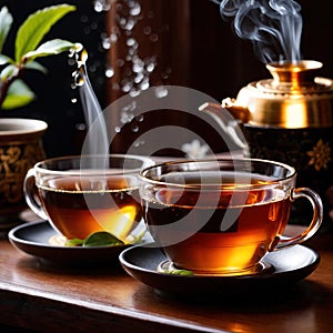 Oolong tea, Black chinese tea, with dried leaves for brewing