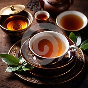 Oolong tea, Black chinese tea, with dried leaves for brewing