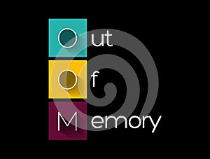 OOM - Out of Memory acronym, technology concept