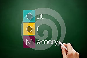 OOM - Out of Memory acronym, technology concept