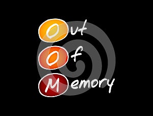 OOM - Out of Memory acronym, technology concept