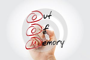 OOM Out of Memory with marker, acronym business concept