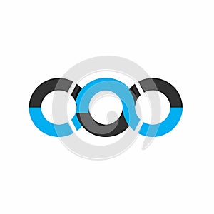 OOO, COC, CXC initials modern technology logo and vector icon