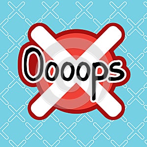 Oooops Sticker Social Media Network Message Badges Design