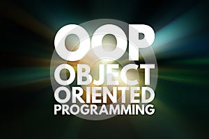 OOP - Object Oriented Programming acronym, technology concept background photo