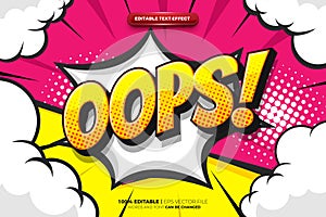 Oops Comic Cartoon Retro Pop Art Text Effect