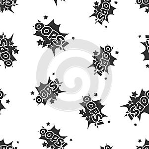 Oops comic sound effects seamless pattern background. Business f