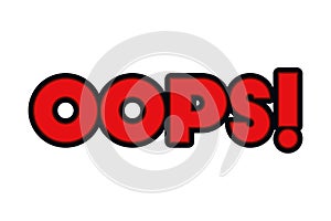 Oops comic words isolated icon