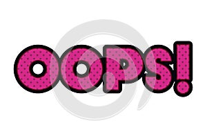 Oops comic words isolated icon