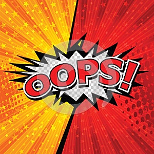 Oops! - Commic Speech Bubbel, Cartoon.