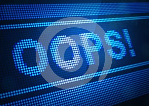 Oops digital screen 3d illustration