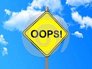 Oops road sign