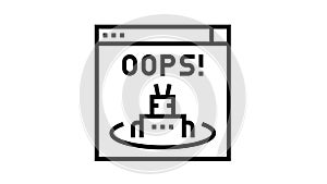 oops web error line icon animation