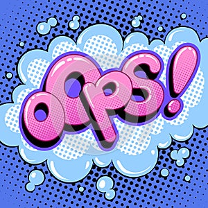 Oops word comic book pop art vector