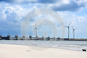 Oosterscheldekering, storm surge barrier  in Netherlands