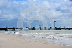 Oosterscheldekering, storm surge barrier  in Netherlands