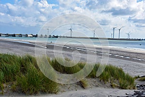 Oosterscheldekering, storm surge barrier  in Netherlands