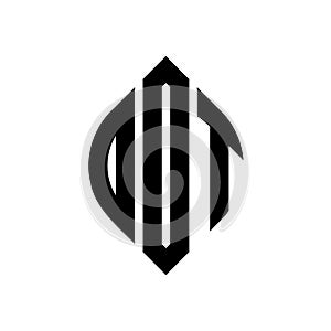 OOT circle letter logo design with circle and ellipse shape. OOT ellipse letters with typographic style. The three initials form a