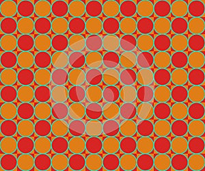 Op Art Alternated Red and Yellow Circles
