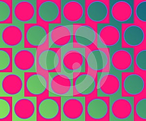 Op Art Big Circles Alternate Pattern Magenta