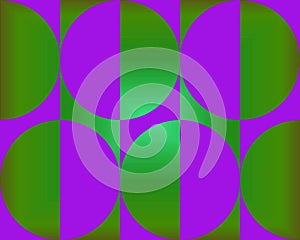 Op Art Big Circles Violet and Green