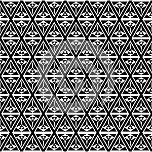 Op art black and white triangle pattern background