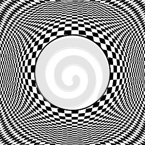 Op Art Design Pattern, Optical Illusion with Frame