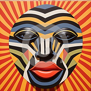 Op Art Inspired By African Abstract Mask: Kevin Shane