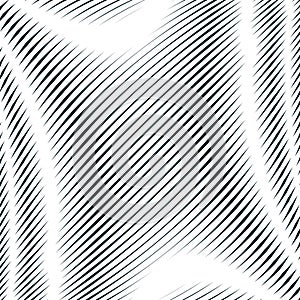 Op art, moire pattern. Relaxing hypnotic background with geometric black lines.