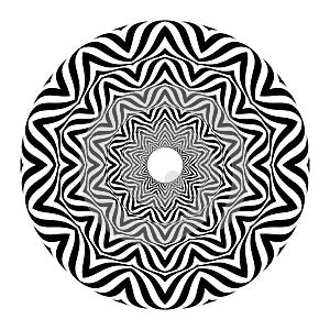 Op art style - black and white abstract optical illusion