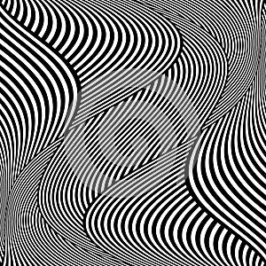 Op art wavy lines pattern.