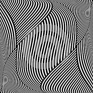 Op art wavy lines pattern.