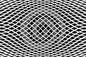 Op Art Wavy Lines Pattern. Abstract Black and White Textured Background