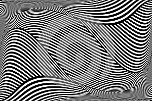 Op art wavy lines pattern. photo
