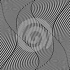 Op art wavy lines pattern.