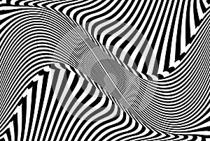 Op art wavy lines pattern.