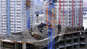 Op view of a group of construction workers at construction site.