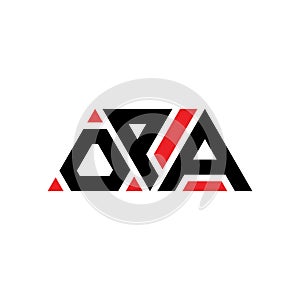 OPA triangle letter logo design with triangle shape. OPA triangle logo design monogram. OPA triangle vector logo template with red