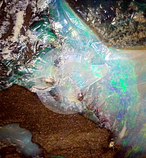 Opal from Australia showing beautiful swirls of blue