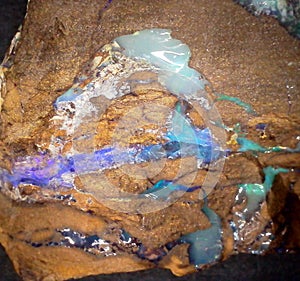 Opal from Australia showing beautiful swirls of blue