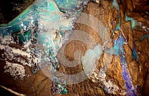 Opal from Australia showing beautiful swirls of blue