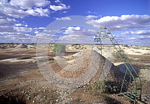 Opal mining at White Cliffs, New South Wales,